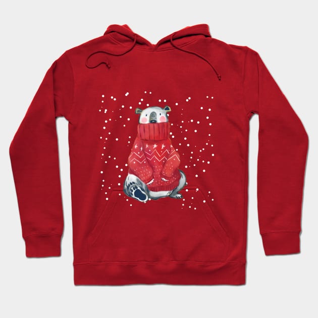 Happy winter - freezing bear Hoodie by Octagon